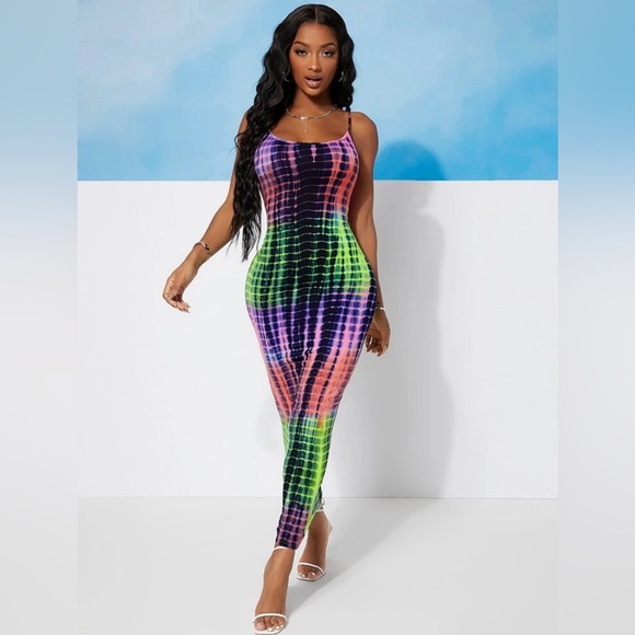 Set of 3 Multicolor Tie-Dye Bodycon Dress - Picture 10 of 13